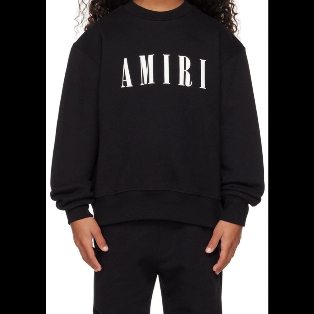 Amiri Designer Kids Black Core Crewneck Size 10